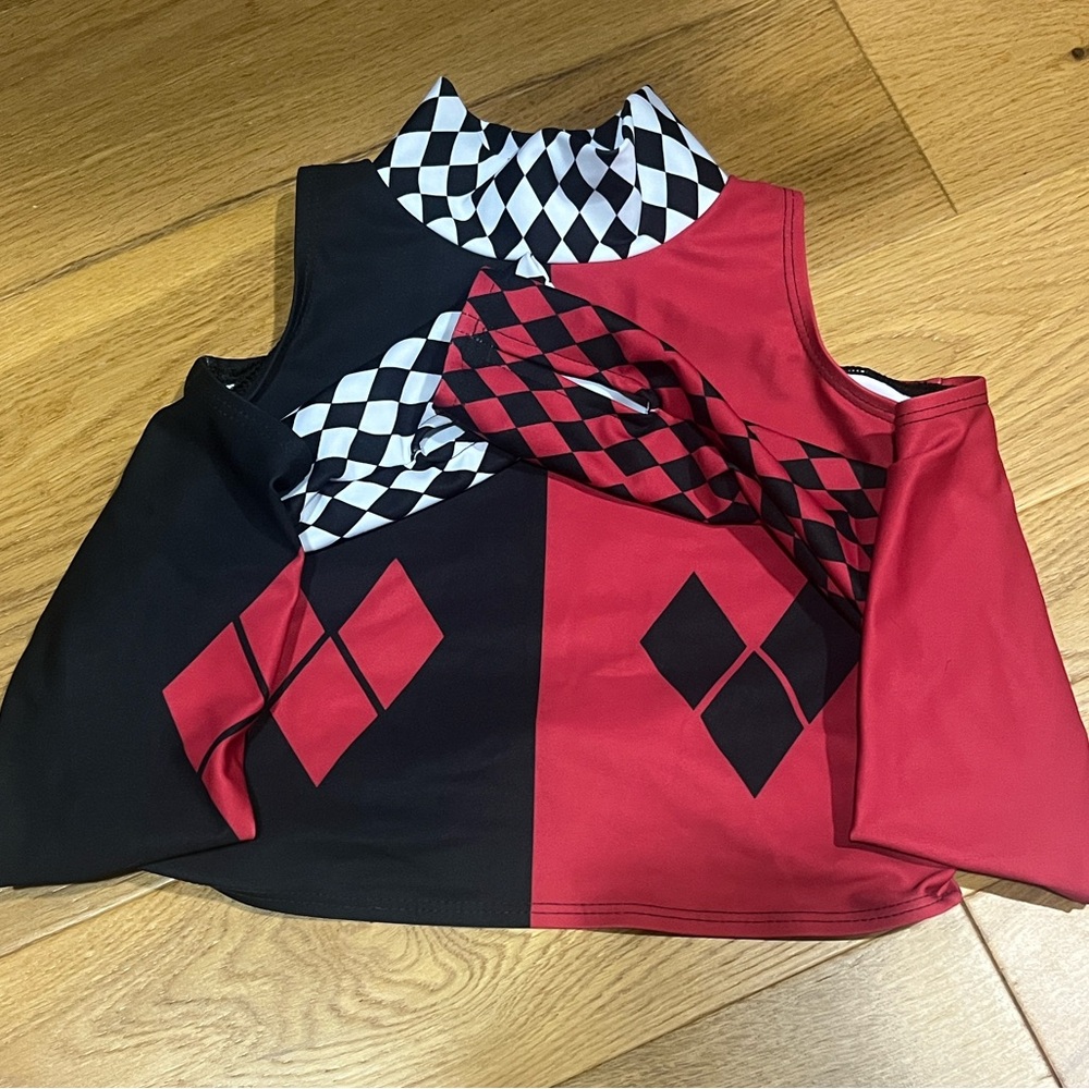 Harley Quinn Long Sleeved Turtleneck Crop Top